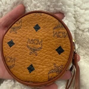 MCM Brown Leather Wristlet